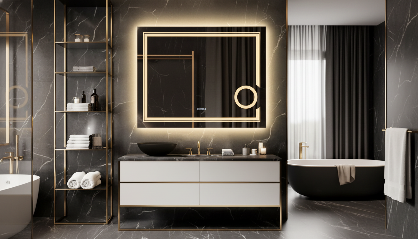 LED Lighted Smart Mirror: 3X Magnification & Clear Lighting